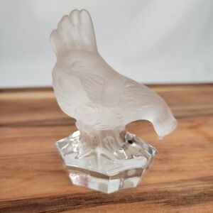 Natchmann Crystal Glass CHICKEN Figurine Hen Farmhouse